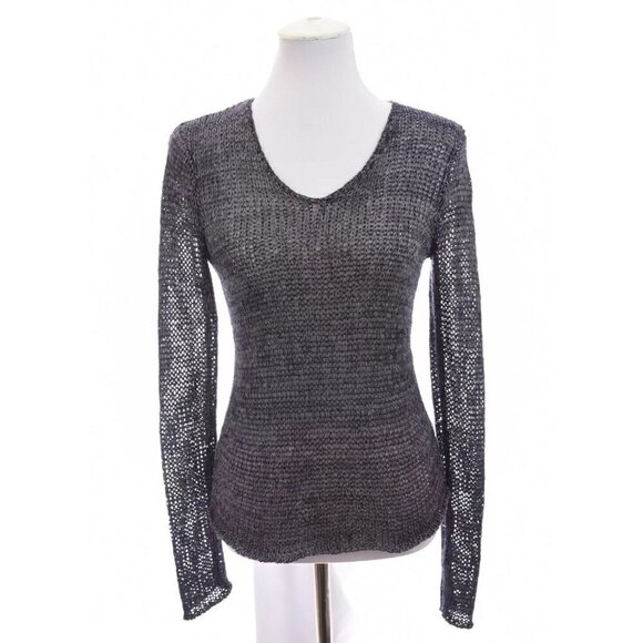 Ann Taylor Loft Womens Open Knit Sweater V Neck Lightweight Navy Blue Sz XS - Picture 10 of 10